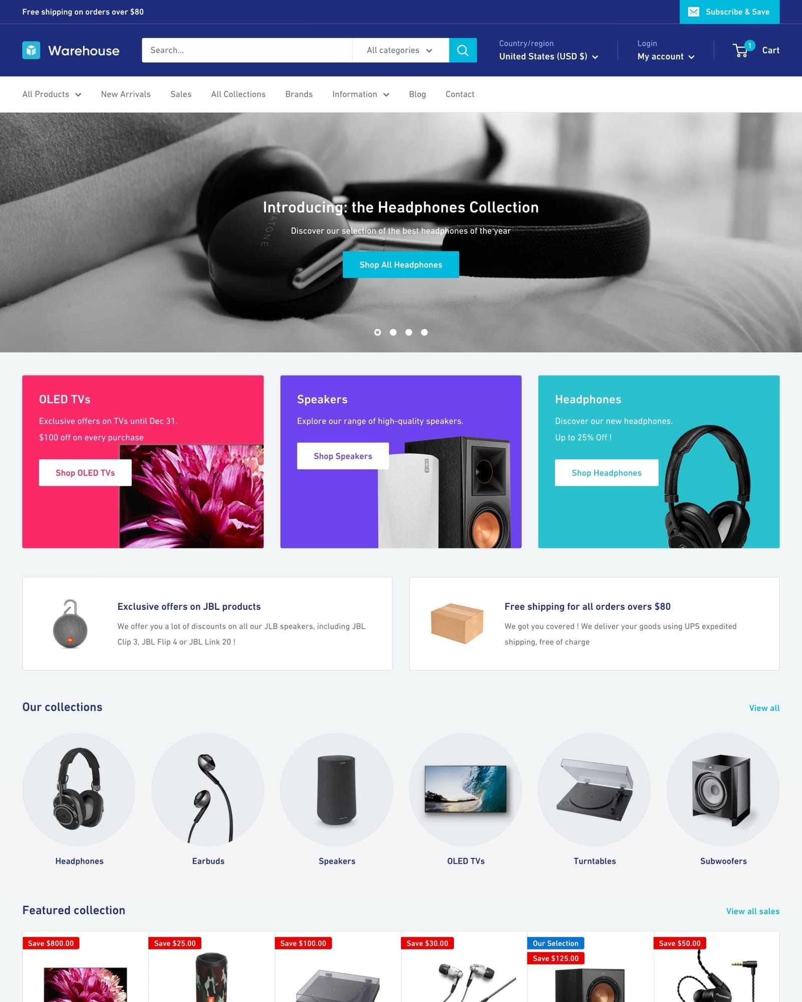 Warehouse Shopify theme preview