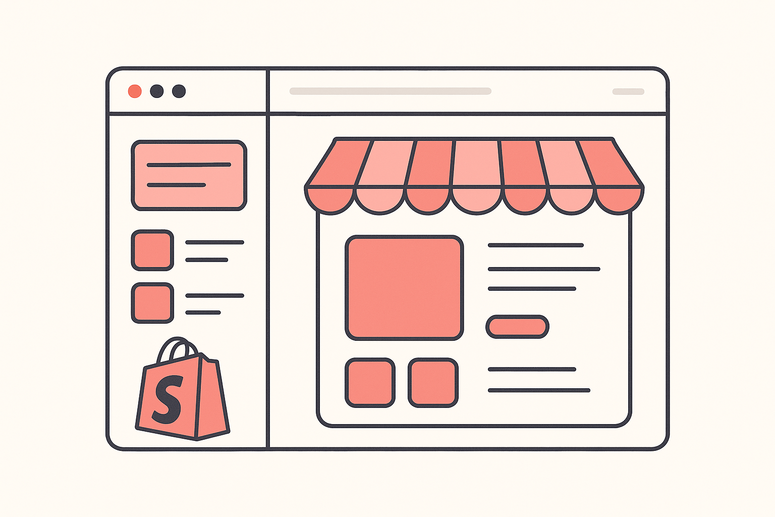 Inspecting a clothing store's theme, apps and catalogue from the browser