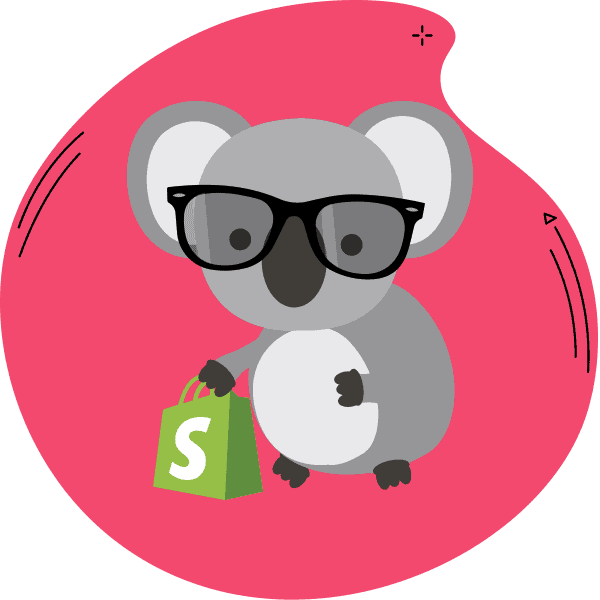 Koala Inspector pink logo with shopify bag