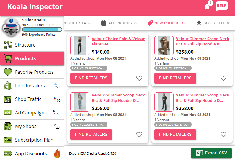 commerce inspector products insights