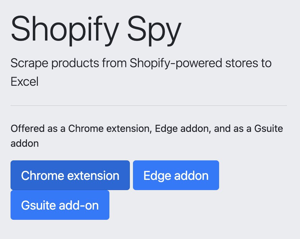 Shopify spy chrome extension