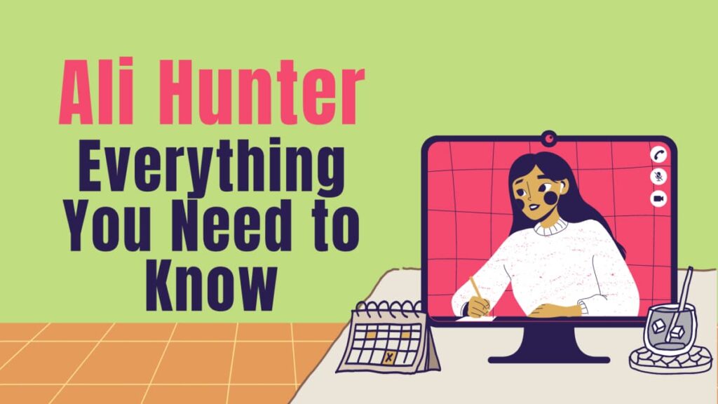 Cartoon sketch style with text "Ali Hunter: Everything you need to know"