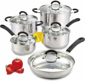 Cook N Home Stainless Steel Cookware Sets 10 Piece