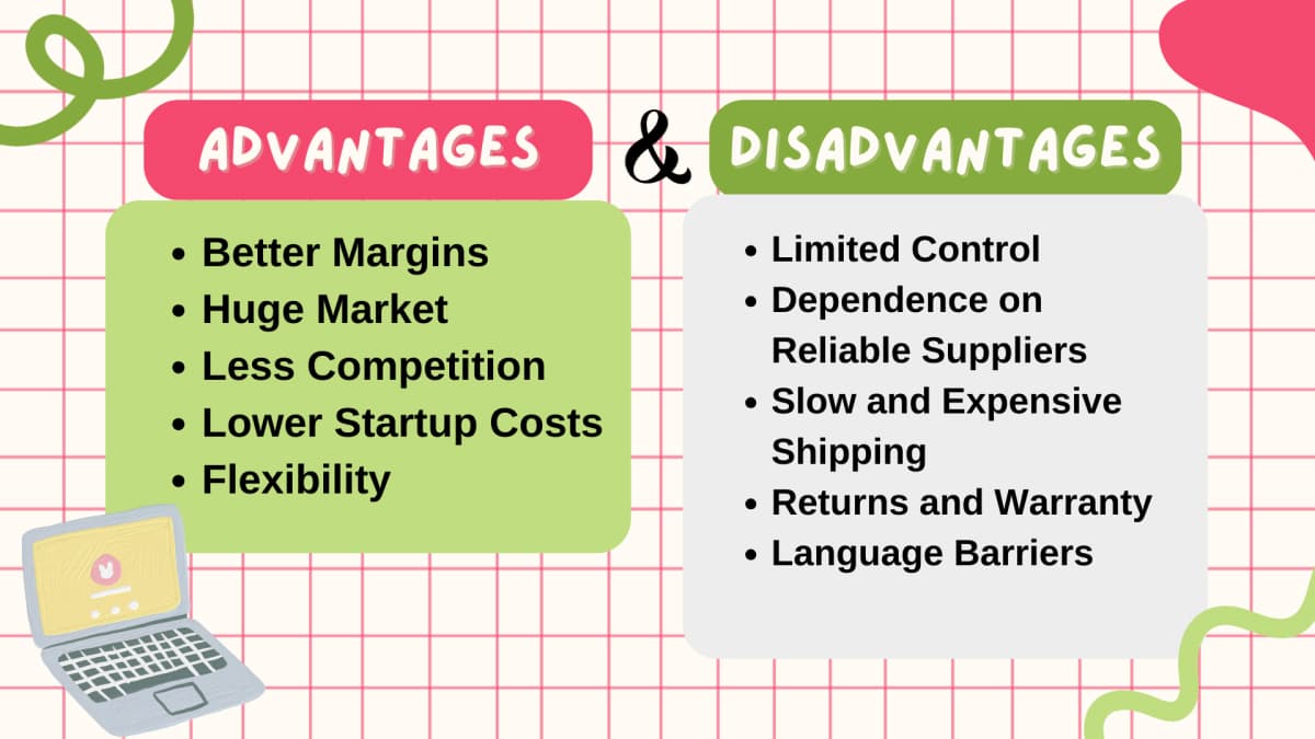 List of the advantages and disadvantages of reverse dropshipping