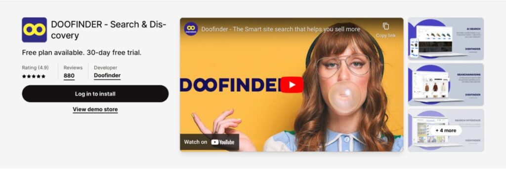 doofinder discovery app store page