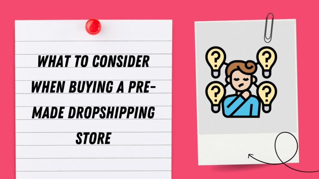 what to consider when buying a pre built dropshipping store