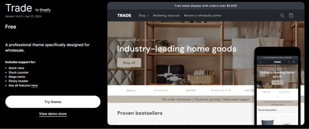 trade store page